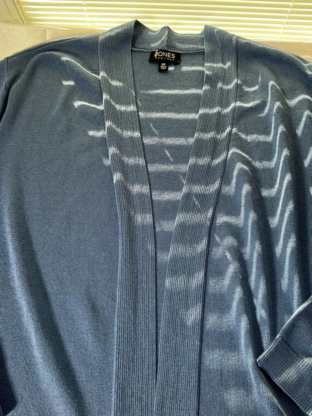 Jones New York Lightweight Open Front Cardigan Blue Size 2X - Picture 5 of 9